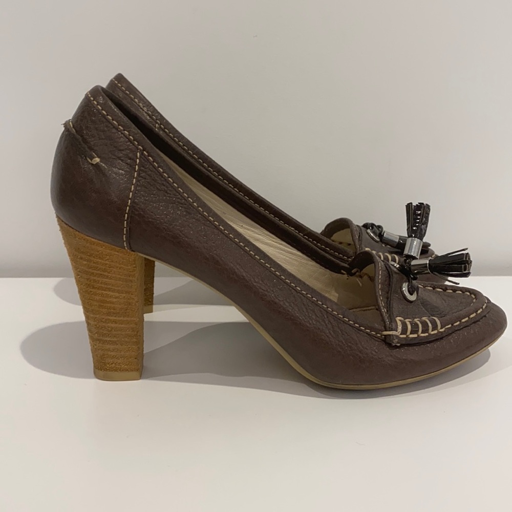 Geox kilt leather loafer pumps Sz. 7